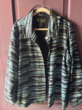 Miraval Women’s Black Jacket with Iridescent Green Stripe